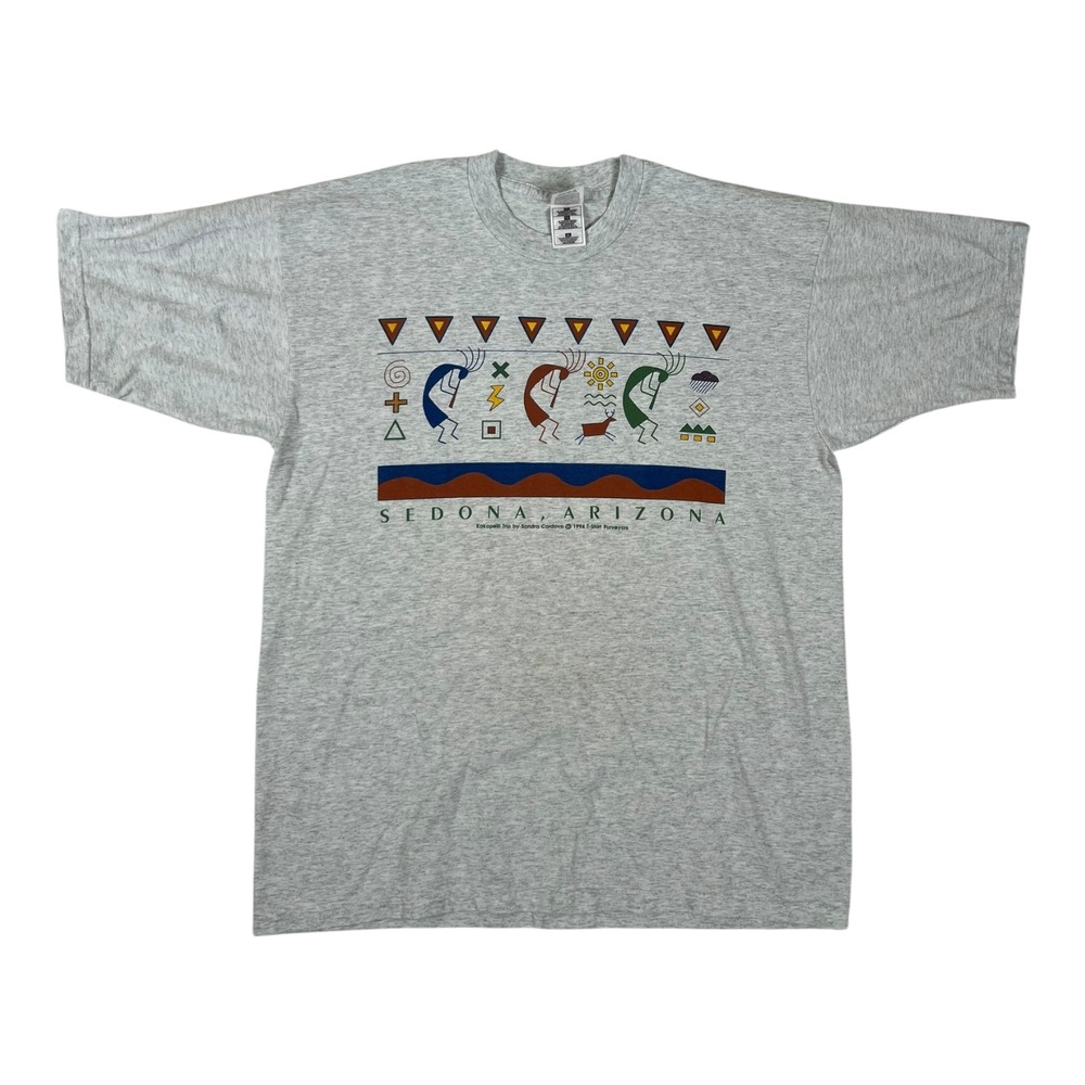 Vintage Sedona Arizona Kokopelli T-Shirt Mens XL Gray 1994 Southwest Graphic